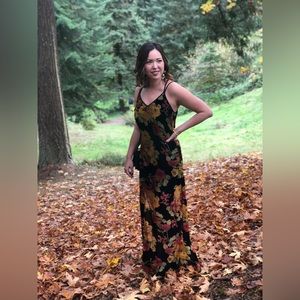 Gorgeous velvet floral maxi dress